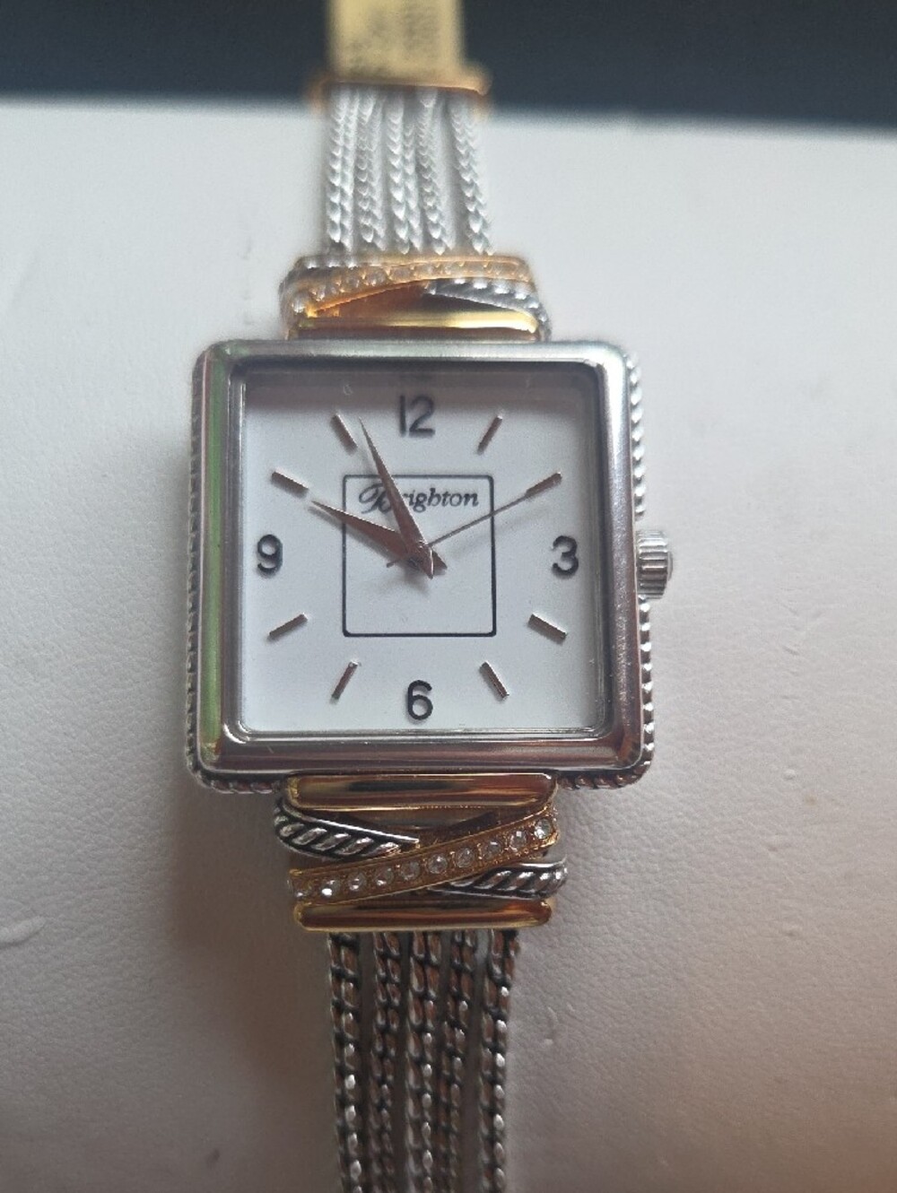 Brighton Two-Tone Silver and Gold Square Dial Bracelet Watch - Picture 3 of 4